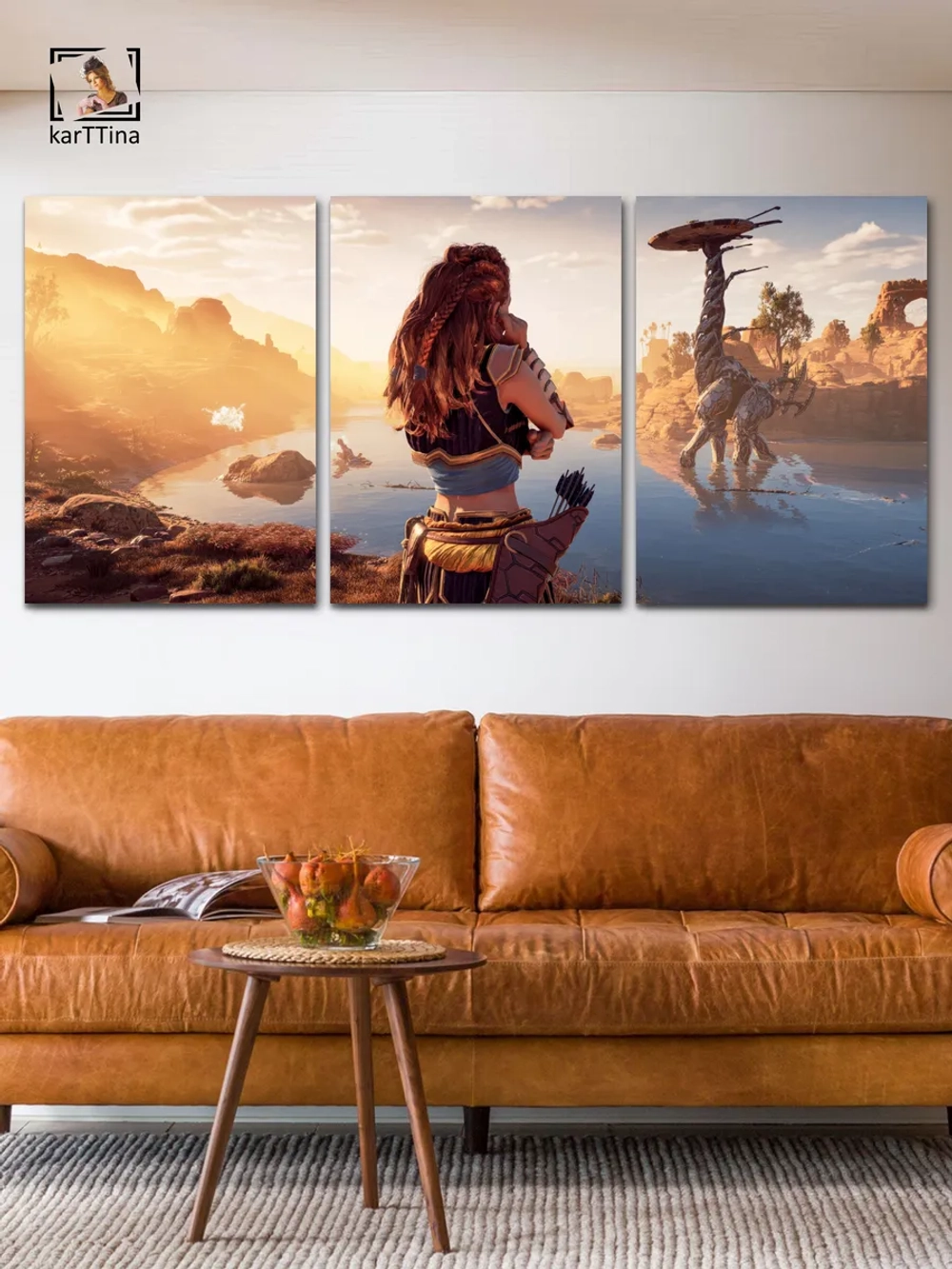 Модульная картина "Horizon zero dawn sun" 150х70см