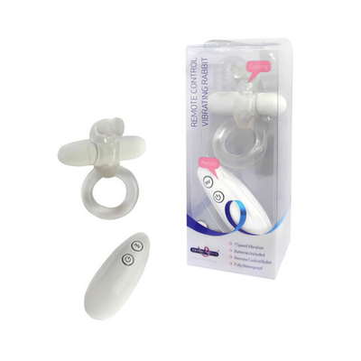 Эрекционное вибро-кольцо на дистанционном управлении Remote Control Vibrating Rabbit (7 режимов) (Цвет: белый с прозрачным)