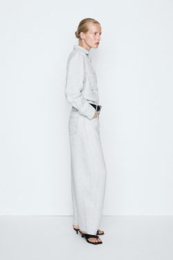 Massimo Dutti Рубашка с карманом - STUDIO, светло-голубой