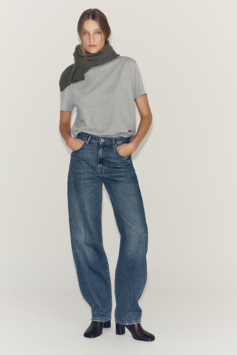 ДЖИНСЫ BARREL С ВЫСОКОЙ ПОСАДКОЙ — ZW COLLECTION — ZARA