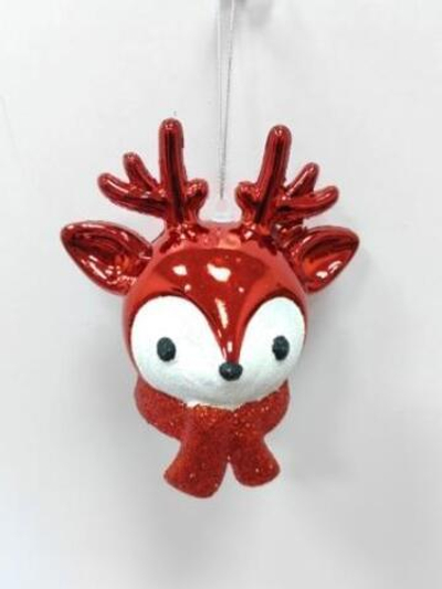 Елочная игрушка "Новогодний олененок" 7*11*20 см, красный (Серпантин)