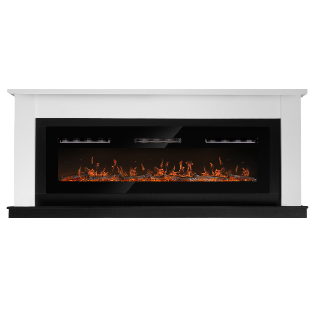 Каминокомплект: Очаг Electrolux Infinity EFP/P-1600ULS N, портал Canto Long белый, черный