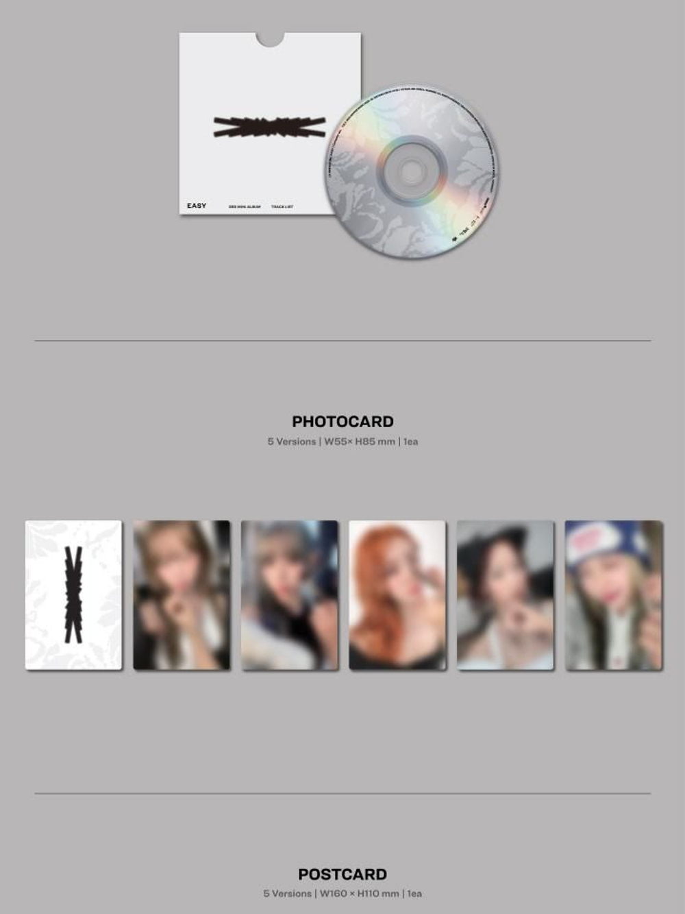 Альбом LE SSERAFIM - EASY 3rd Mini Album COMPACT 5 Version SET