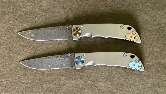 Складной нож Spartan Blades HARSEY FOLDING DAMASCUS SB/SF10CustCNDAMBronze c клинком из стали Damascus, рукоять титан