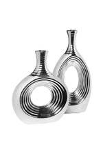 18H2408-19 Ваза серебристая 19*8*39см