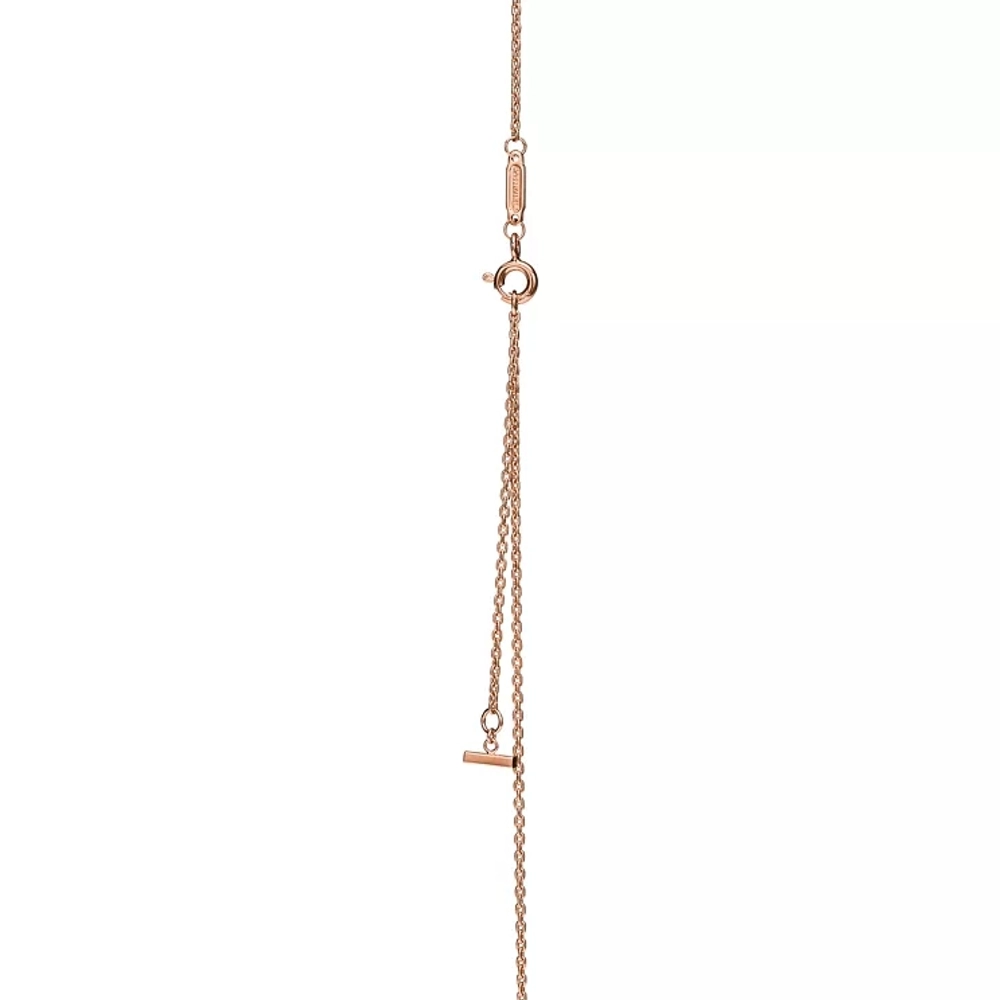 Подвеска из розового золота 18k с бриллиантами, Tiffany 💠 T collection -