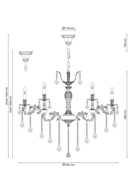 Люстра Lucia Tucci BARLETTA 122.12.6 antique