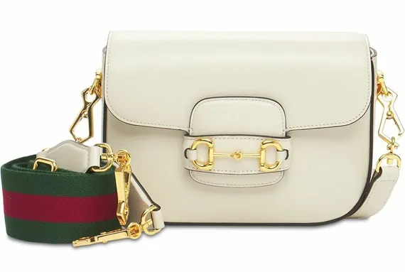 Мини-сумка Gucci Horsebit 1955 белый