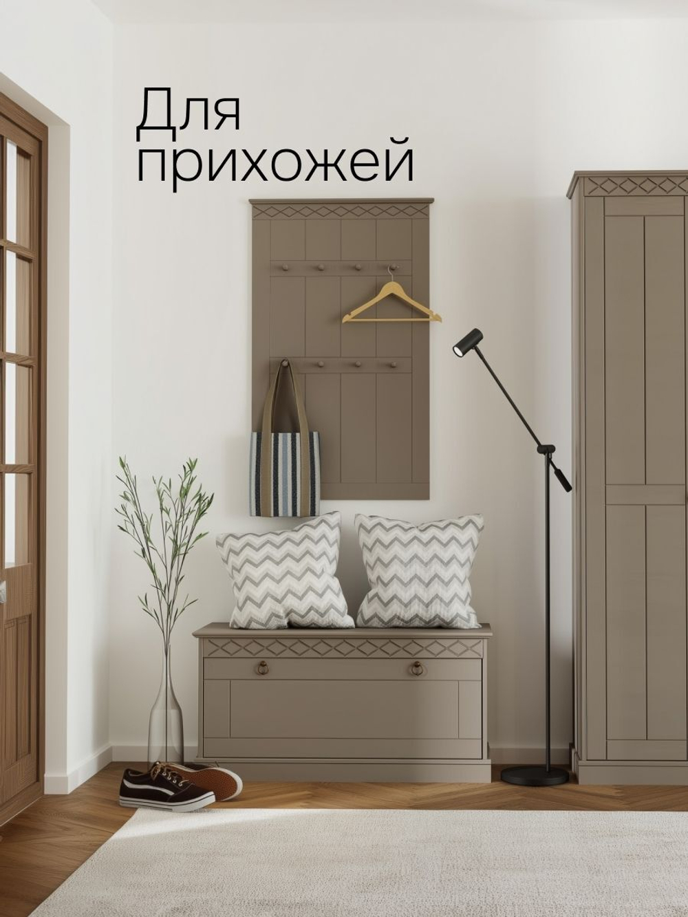 Банкетка Индра из МДФ, серая