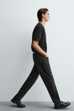 ZARA ДЖИНСЫ STRAIGHT FIT, УГОЛЬНЫЙ