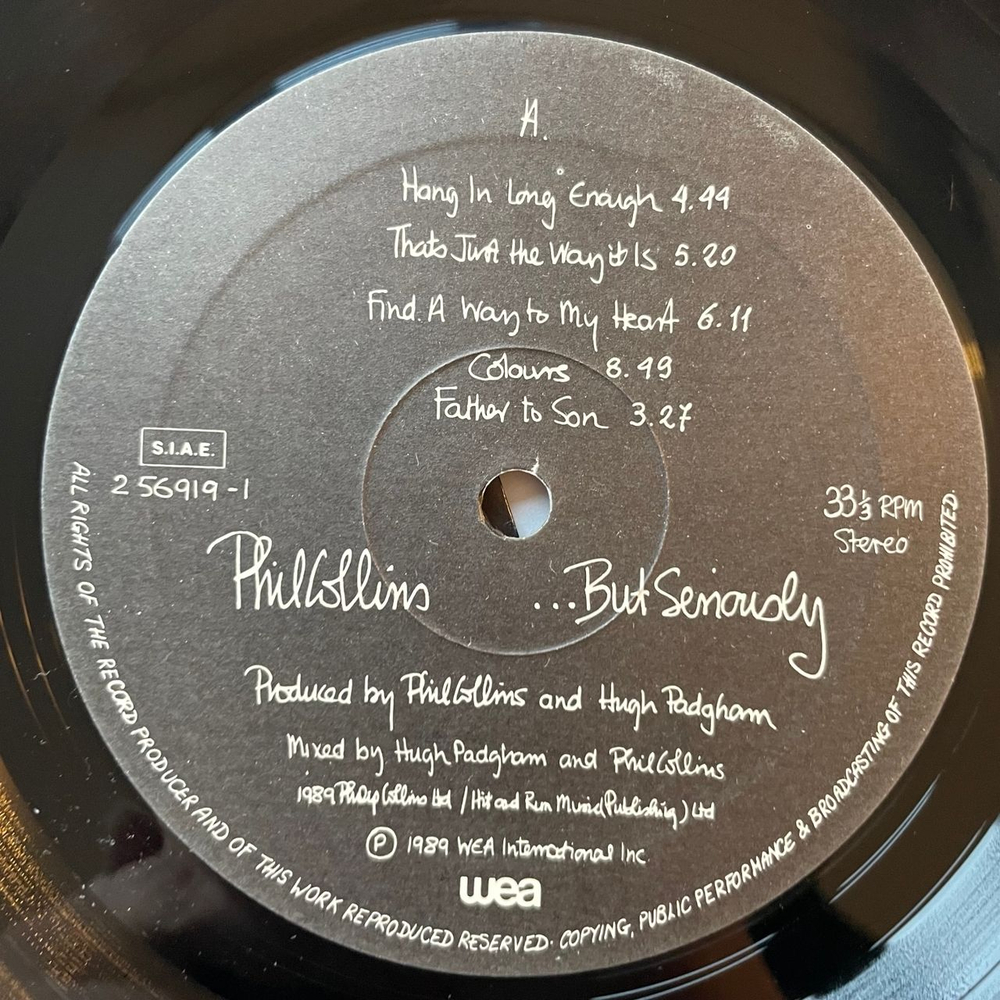 Винтажная виниловая пластинка LP Phil Collins But Seriously (Испания 1989)