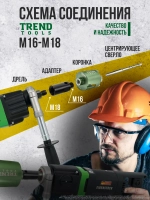 Адаптер М16-М18 для алмазных коронок по бетону
