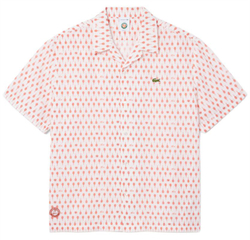 Теннисное поло Lacoste Roland-Garros Edition Print - flour/briquette