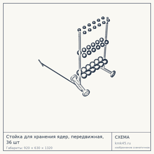 Стойка для хранения ядер, передвижная, 36 шт — от 33 000 ₽