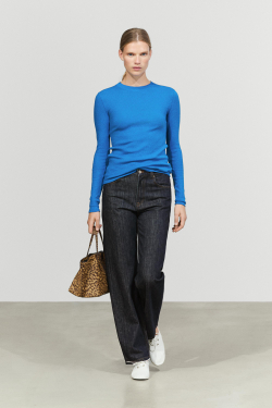 Massimo Dutti Футболка из смесового хлопка, королевский синий
