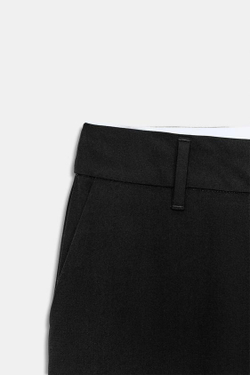 ZARA БРЮКИ ПРЯМОГО КРОЯ С НИЗКОЙ ПОСАДКОЙ, ЧЕРНЫЙ