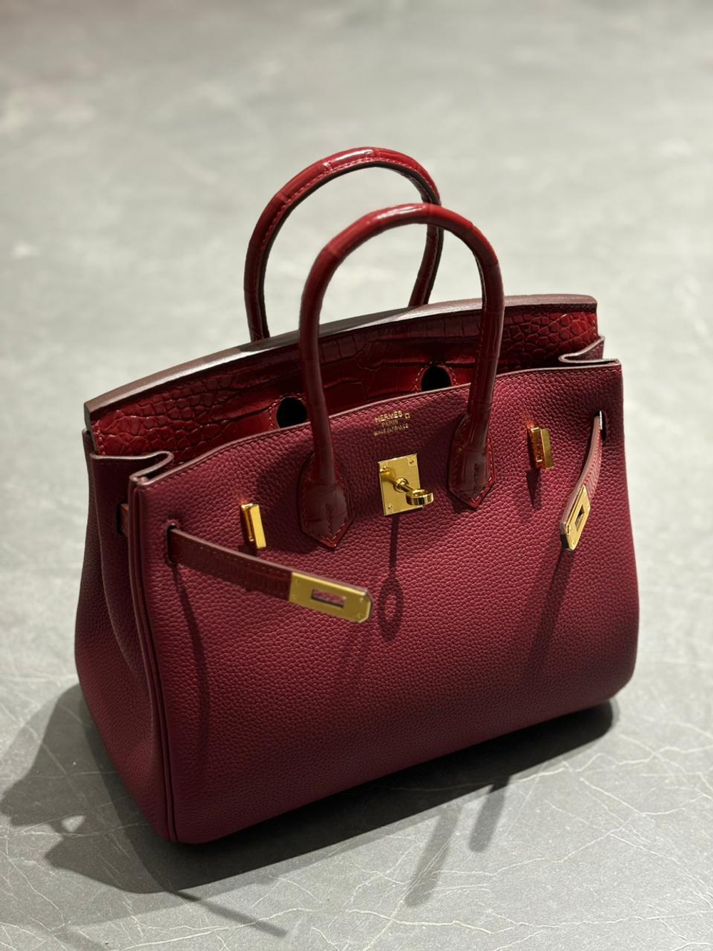 Сумка Hermes из кожи крокодила 25 см