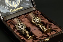 Набор лафитников для водки «Знаки Зодиака Козерог» 2 шт. в подарочном футляре c художественным оформлением