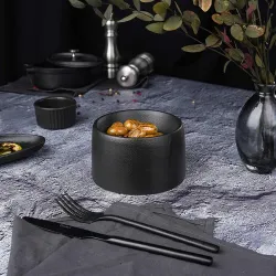 Салатник 250 мл d 11 см h7,5 см емкость для закусок Smooth Black Raw Stellar P.L. [6]