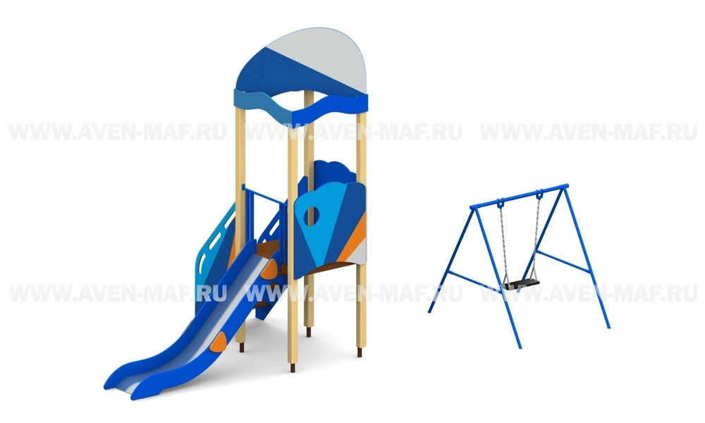 Детская горка с качелями Сити H
