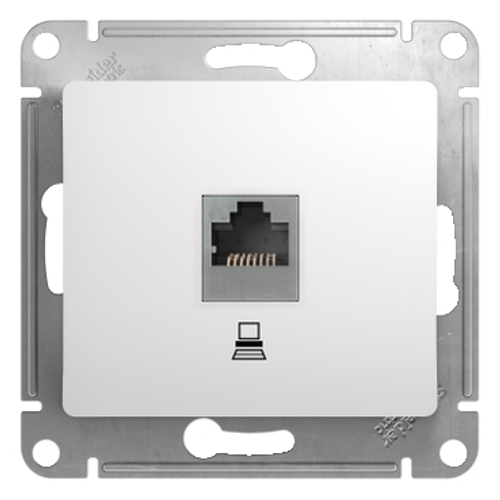 Розетка компьютерная RJ45 категория 5E с/у, механизм GLOSSA белый Schneider Electric