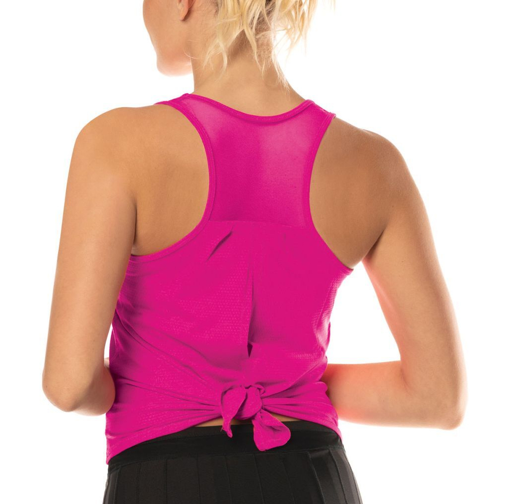 Женский топ теннисный Lucky in Love Core Tie Back Tank Women - shocking pink