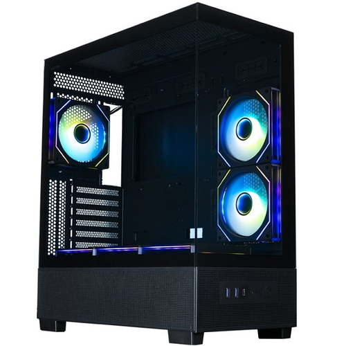 Корпус Midi-Tower XASTRA Q500 6ARGB-C10-UC, E-ATX, черный (Q500-6FM12A-C10-UC)