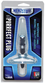 Голубая анальная пробка Purrfect Plug - 9,5 см. (Цвет: голубой)