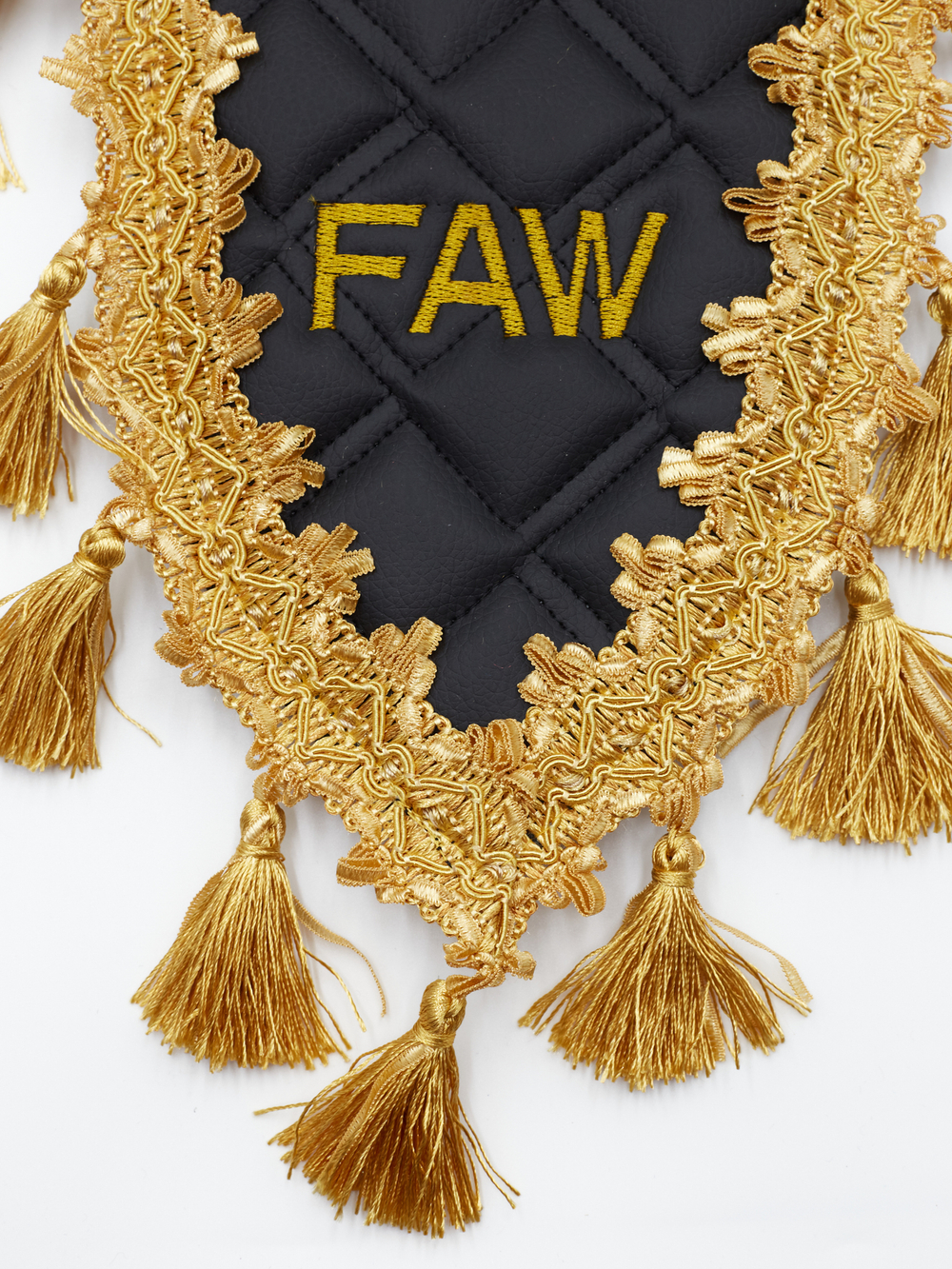 Вымпел тройной FAW (экокожа, черный с золотыми кисточками)
