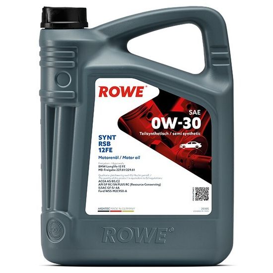 HIGHTEC SYNT RSB 12FE SAE 0W-30 ROWE моторное масло 5 Литров