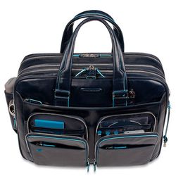 Сумка мужская Piquadro Blue Square синяя телячья кожа (CA2765B2/BLU2) 10