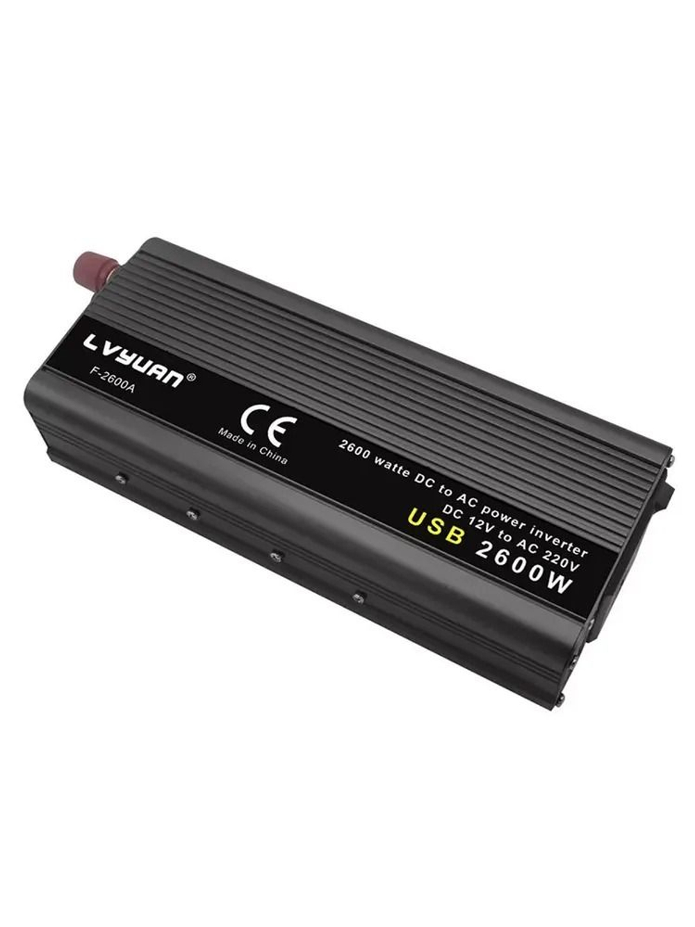 Инвертор 12V-220V 2600W черный универсальная розетка Lvyuan