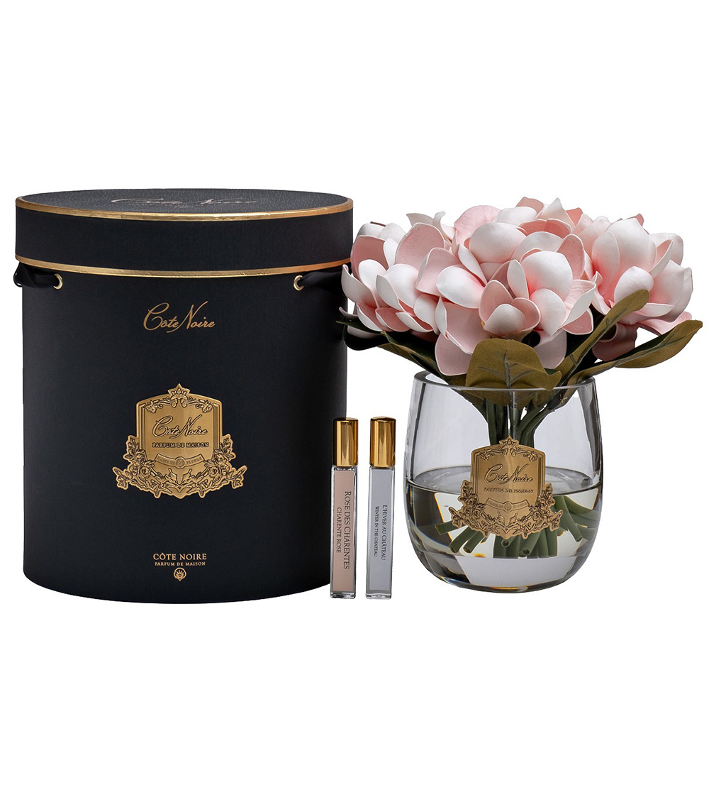 Букет магнолий ароматизированный и 2 спрея 10мл Cote Noire Magnolia pink в вазе Garda Decor