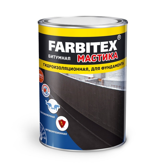 Мастика битумная гидроизоляционная 2 кг Farbitex