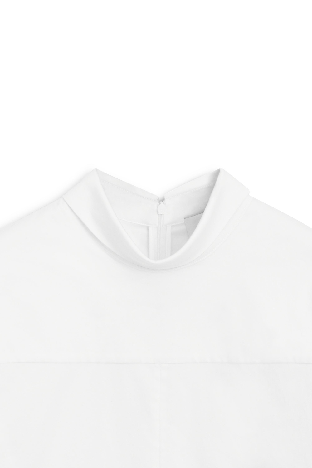Massimo Dutti Блузка с высоким воротником на молнии - Limited Edition, белый
