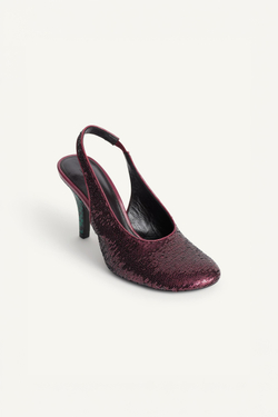 ZARA ТУФЛИ С ОТКРЫТЫМ ЗАДНИКОМ - LIMITED EDITION, БОРДОВО-КРАСНЫЙ