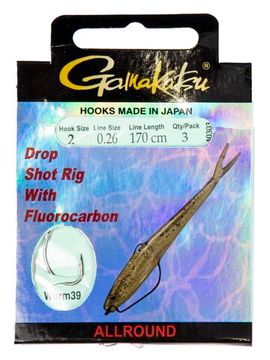 Крючки с поводком Gamakatsu BOOKLET BREAM COM 1100B разм. 02-0.26мм 170см 3шт.