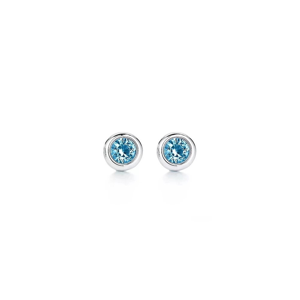 Серьги-гвоздики из серебра 925 с аквамарином, Tiffany 💠  💝