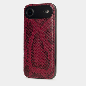 Чехол-накладка для iPhone 17 Air - кожа питона, малина