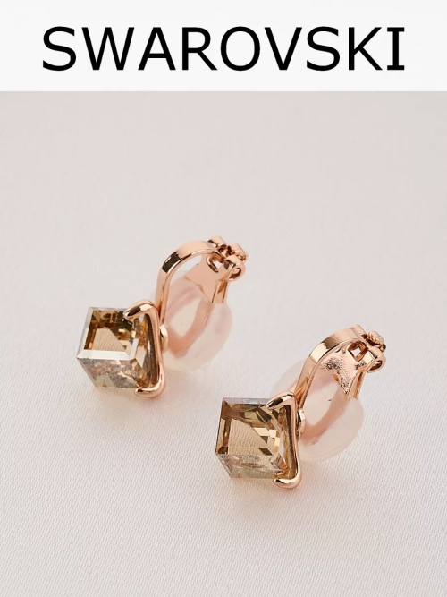 Клипсы Миражи с кристаллами Swarovski шампань