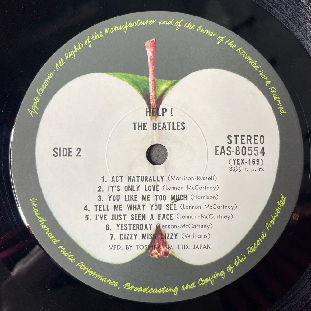 Винтажная виниловая пластинка LP The Beatles Help (Japan 1976) (Obi) I have Just Seen A Face