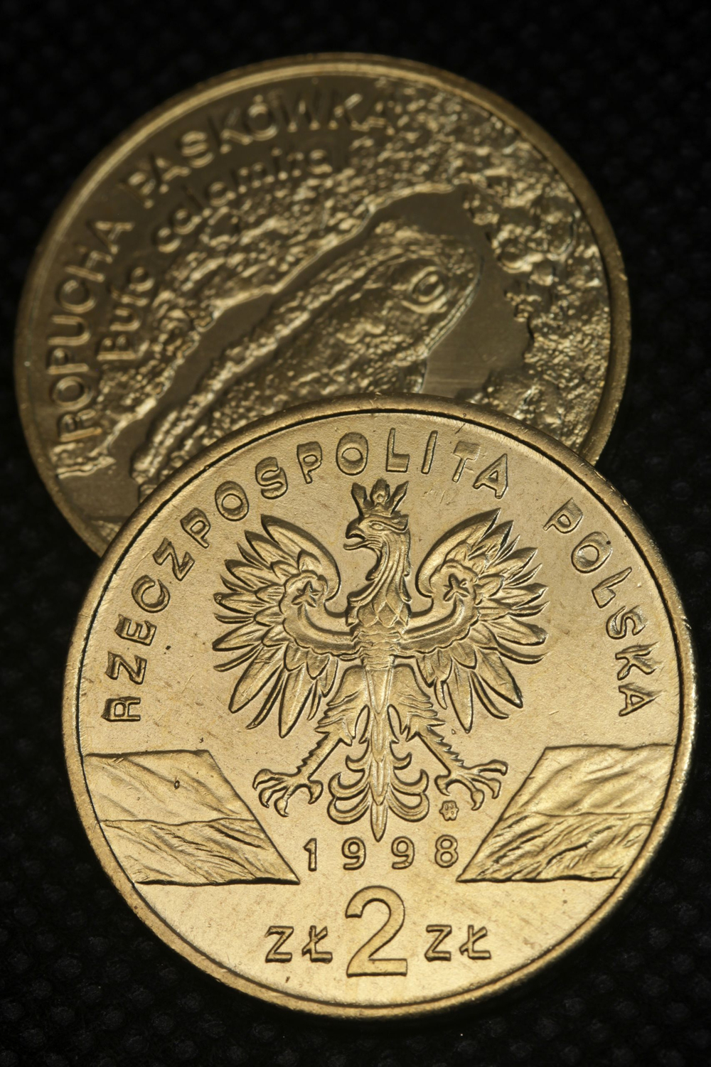 2 злотых 1998 года Польша Жаба Фауна Копия польской монеты