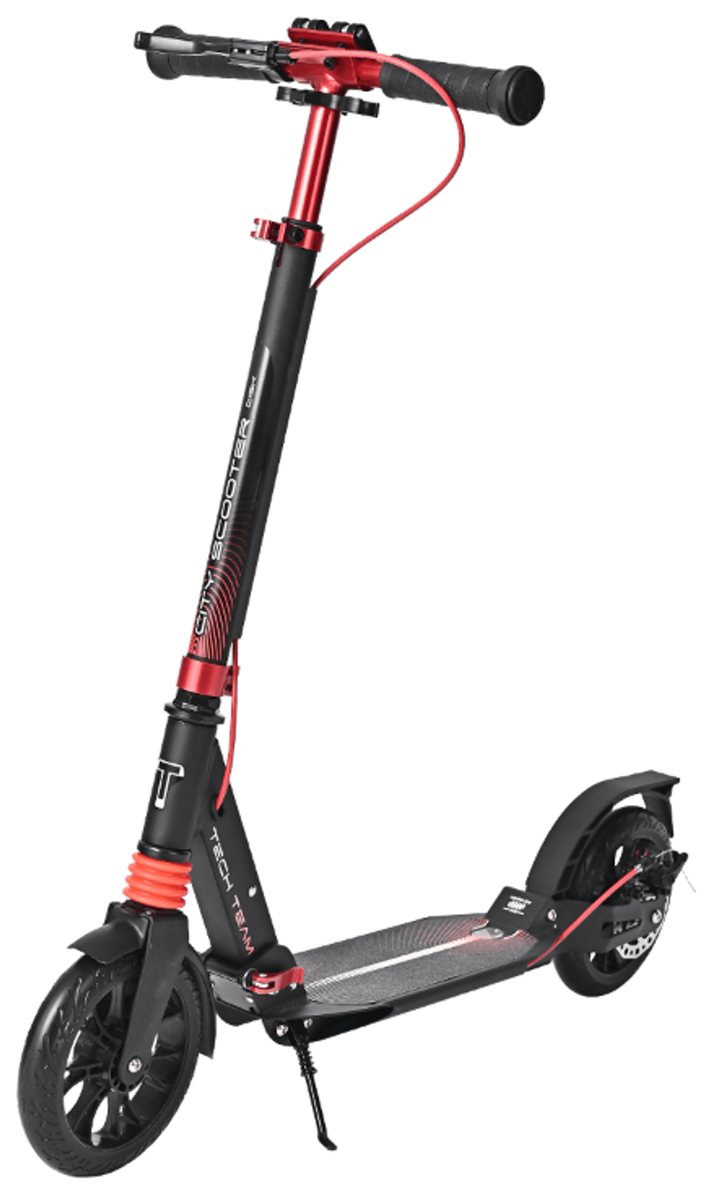 Самокат Tech Team City scooter Disk Brake, черно-красный 2022