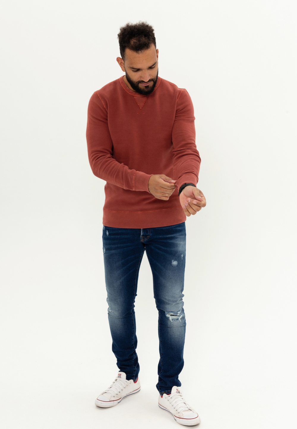 Свитшот Bowery NYC однотонный Fleece Burnt Red