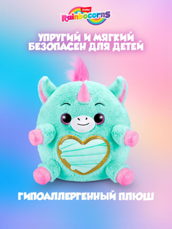 Мягкая игрушка Rainbocorns Unicorn Rescue Plush, бирюзовый рог