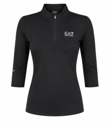 Женская теннисная футболка с длинным рукавом EA7 Woman Jersey - black beauty