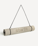 Коврик для йоги и фитнеса STARFIT FM-201, TPE, 183x61x0,4 см, черный/серый