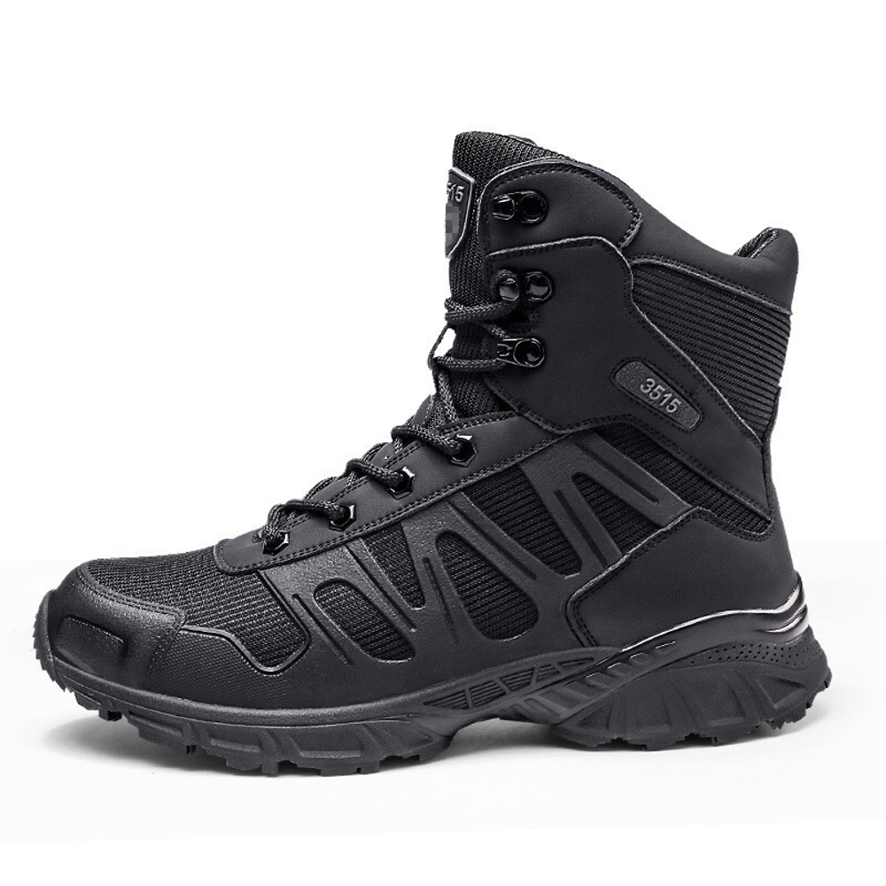 QIANGREN 3515 Men"s Boots Genuine Training Boots Men"s Super Light Breathable Lace Up High Top Boots