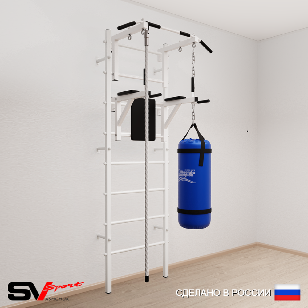 Шведская стенка Sv Sport 5701 (Турник стандарт/Брусья/Канат/Цепь/Мешок 15кг)