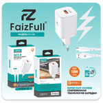 Зарядное устройство FaizFull FC120 18W QC3.0 3A USB + кабель lightning White